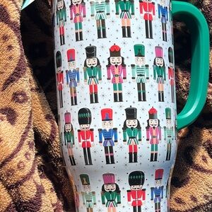 SWIG 40oz Christmas Nutcracker Themed Travel Mug with Green Handle